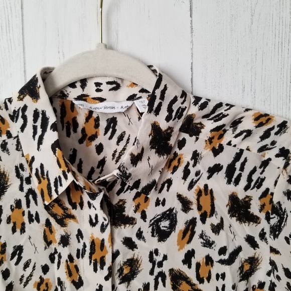 & Other Stories Leopard Print Silk Blouse Size 4 - Picture 7 of 8